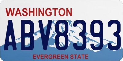 WA license plate ABV8393