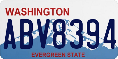 WA license plate ABV8394
