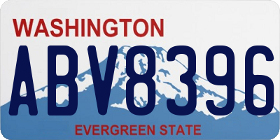 WA license plate ABV8396