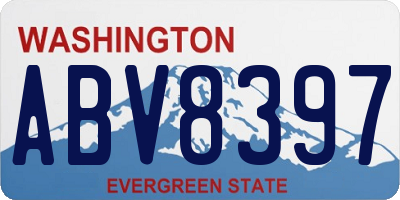 WA license plate ABV8397