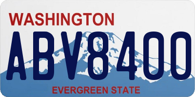 WA license plate ABV8400