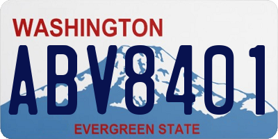 WA license plate ABV8401