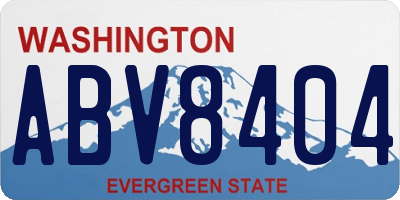 WA license plate ABV8404