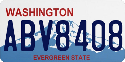 WA license plate ABV8408