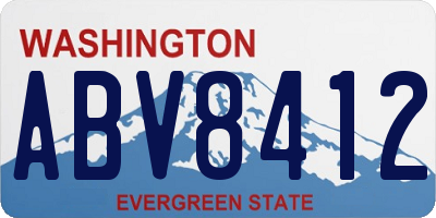 WA license plate ABV8412