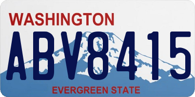 WA license plate ABV8415