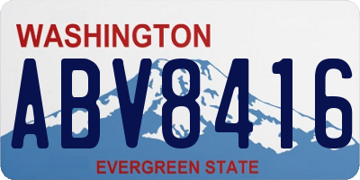 WA license plate ABV8416