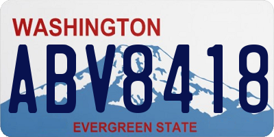 WA license plate ABV8418