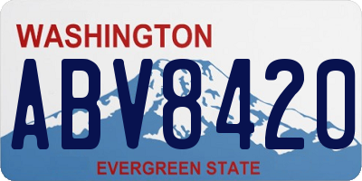 WA license plate ABV8420