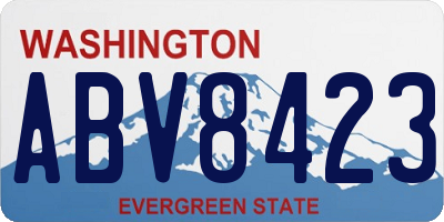 WA license plate ABV8423
