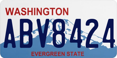 WA license plate ABV8424