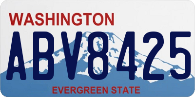 WA license plate ABV8425