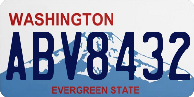 WA license plate ABV8432
