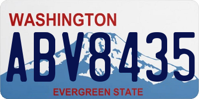 WA license plate ABV8435