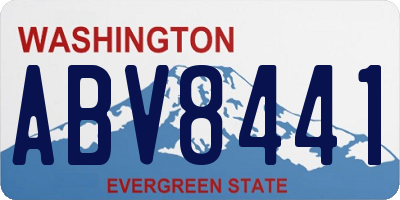 WA license plate ABV8441