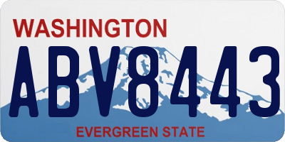 WA license plate ABV8443
