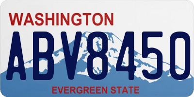 WA license plate ABV8450