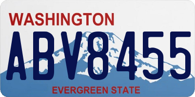 WA license plate ABV8455