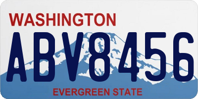 WA license plate ABV8456