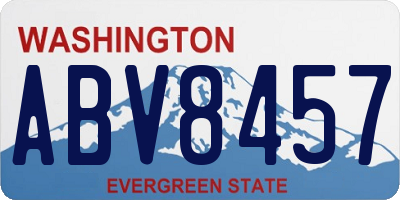 WA license plate ABV8457