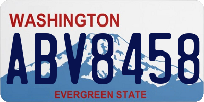 WA license plate ABV8458