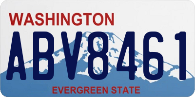 WA license plate ABV8461