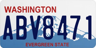 WA license plate ABV8471