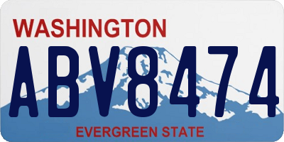 WA license plate ABV8474