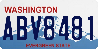 WA license plate ABV8481