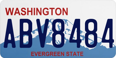 WA license plate ABV8484