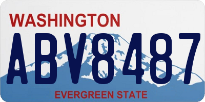 WA license plate ABV8487