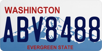 WA license plate ABV8488