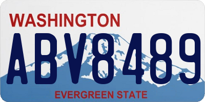 WA license plate ABV8489