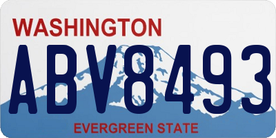 WA license plate ABV8493