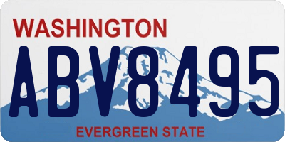 WA license plate ABV8495