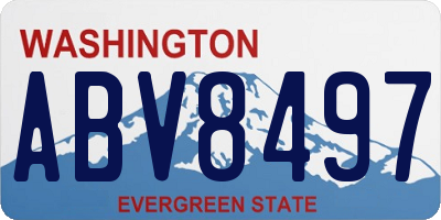 WA license plate ABV8497