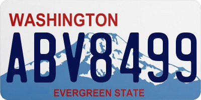 WA license plate ABV8499