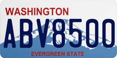 WA license plate ABV8500