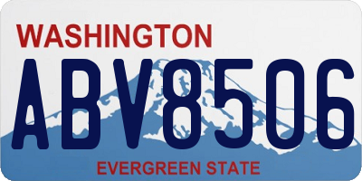 WA license plate ABV8506