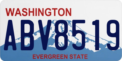 WA license plate ABV8519