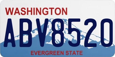 WA license plate ABV8520