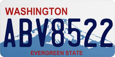 WA license plate ABV8522