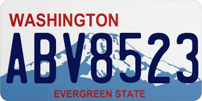 WA license plate ABV8523