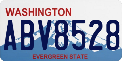WA license plate ABV8528