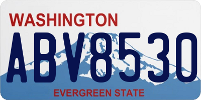 WA license plate ABV8530