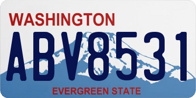 WA license plate ABV8531