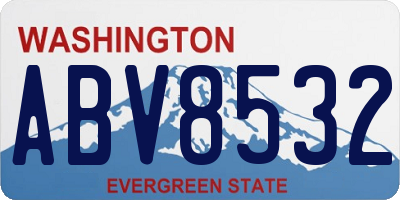 WA license plate ABV8532
