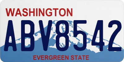 WA license plate ABV8542