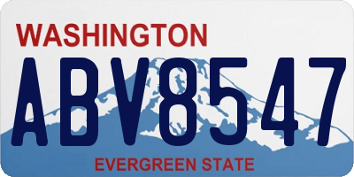 WA license plate ABV8547