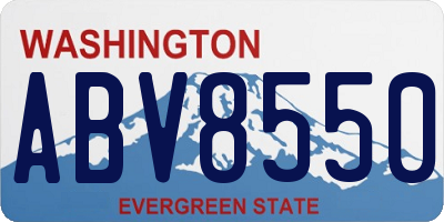 WA license plate ABV8550